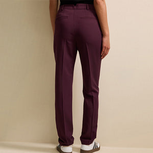 Burgundy Red Tailored Slim Trousers