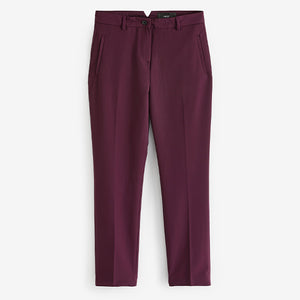 Burgundy Red Tailored Slim Trousers