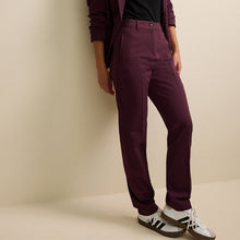 Load image into Gallery viewer, Burgundy Red Tailored Slim Trousers

