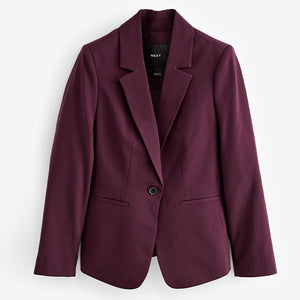Burgundy Red Single Breasted Blazer