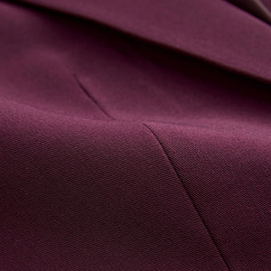 Burgundy Red Single Breasted Blazer