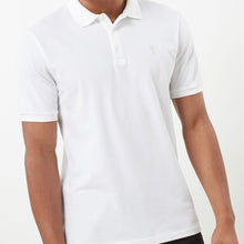 Load image into Gallery viewer, White Regular Fit Short Sleeve Pique Polo Shirt
