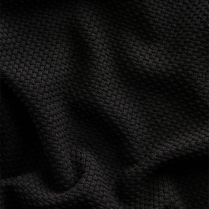 Black Regular Fit Knitted Bubble Textured 100% Cotton Polo Shirt