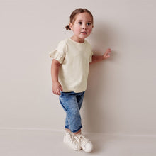 Load image into Gallery viewer, Ecru White Frill Short Sleeve T-Shirt
