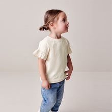 Load image into Gallery viewer, Ecru White Frill Short Sleeve T-Shirt
