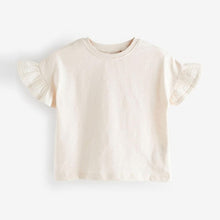 Load image into Gallery viewer, Ecru White Frill Short Sleeve T-Shirt
