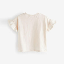 Load image into Gallery viewer, Ecru White Frill Short Sleeve T-Shirt
