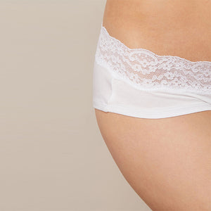 Monochrome Lace Trim Cotton Blend Knickers 4 Pack