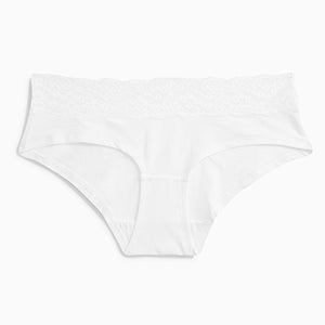 Monochrome Lace Trim Cotton Blend Knickers 4 Pack