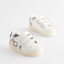 Load image into Gallery viewer, White Rainbow Happy Light-Up Trainers
