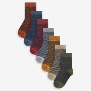 Multi Stripe Cotton Rich Socks 7 Pack