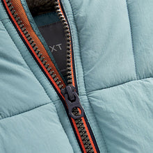 Load image into Gallery viewer, Mineral Blue Borg Teddy Lined Padded Coat (3mths-6yrs)
