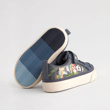 Load image into Gallery viewer, Navy Character Standard Fit (F) Touch Fastening Elastic Lace Trainers
