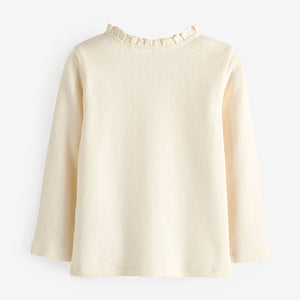 Ecru White 100% Cotton Pointelle Top (3mths-6yrs)
