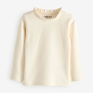 Ecru White 100% Cotton Pointelle Top (3mths-6yrs)