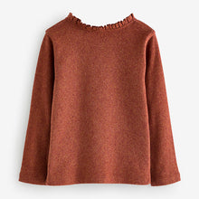 Load image into Gallery viewer, Rust Brown 100% Cotton Pointelle Top (3mths-6yrs)
