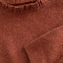 Load image into Gallery viewer, Rust Brown 100% Cotton Pointelle Top (3mths-6yrs)
