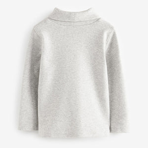 Grey Brushed Long Sleeve Roll Neck Top (3mths-6yrs)