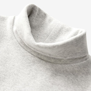 Grey Brushed Long Sleeve Roll Neck Top (3mths-6yrs)