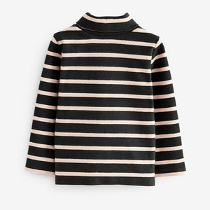 Stripe Brushed Long Sleeve Roll Neck Top (3mths-6yrs)