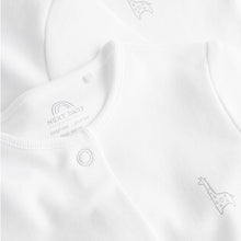 Load image into Gallery viewer, White Cotton Baby Sleepsuits 3 Pack (0-18mths)
