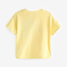 Load image into Gallery viewer, Yellow 100% Cotton Short Sleeve Appliqué T-Shirt (3mths-5yrs)
