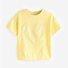 Load image into Gallery viewer, Yellow 100% Cotton Short Sleeve Appliqué T-Shirt (3mths-5yrs)
