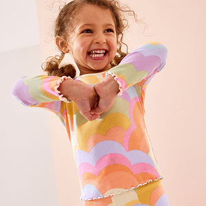 Rainbow Cotton Rich Long Sleeve Rib T-Shirt (3mths-7yrs)