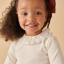 Load image into Gallery viewer, Ecru White Long Sleeve Collar Top (3mths-7yrs)
