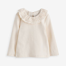 Load image into Gallery viewer, Ecru White Long Sleeve Collar Top (3mths-7yrs)
