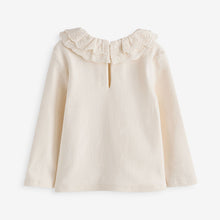 Load image into Gallery viewer, Ecru White Long Sleeve Collar Top (3mths-7yrs)
