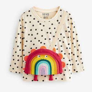 Rainbow 100% Cotton Long Sleeve Bag T-Shirt (3mths-6yrs)