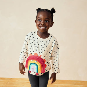 Rainbow 100% Cotton Long Sleeve Bag T-Shirt (3mths-6yrs)
