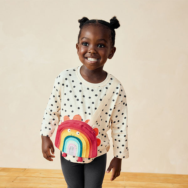 Rainbow 100% Cotton Long Sleeve Bag T-Shirt (3mths-6yrs)