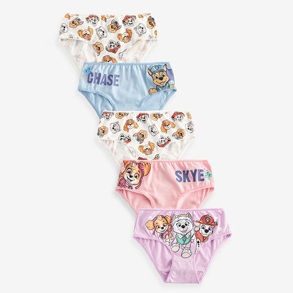 Blue/Pink 100% Cotton Paw Patrol Briefs 5 Pack