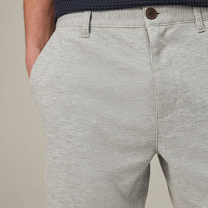 Grey Smart Jersey Chino Shorts