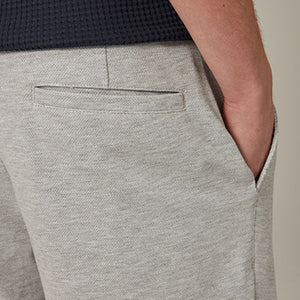 Grey Smart Jersey Chino Shorts