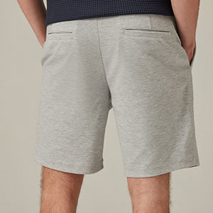 Grey Smart Jersey Chino Shorts