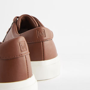 Tan Brown Lace Up Smart Trainers