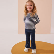 Load image into Gallery viewer, Navy Rib Flare Leggings (3mths-6yrs)
