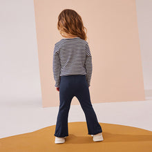 Load image into Gallery viewer, Navy Rib Flare Leggings (3mths-6yrs)
