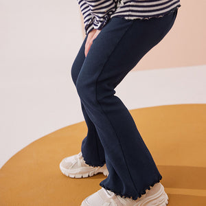 Navy Rib Flare Leggings (3mths-6yrs)