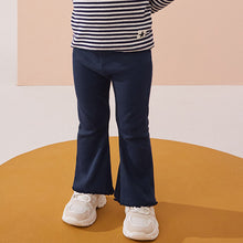 Load image into Gallery viewer, Navy Rib Flare Leggings (3mths-6yrs)
