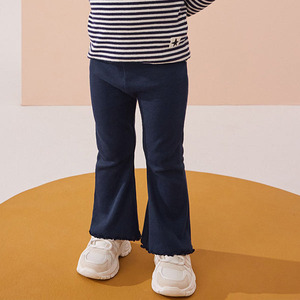 Navy Rib Flare Leggings (3mths-6yrs)