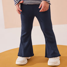 Load image into Gallery viewer, Navy Rib Flare Leggings (3mths-6yrs)
