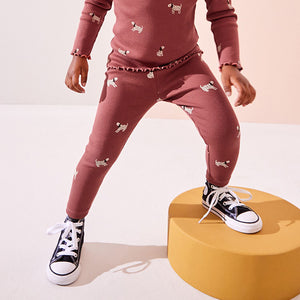 Red Dog Rib Jersey Leggings (3mths-6yrs)