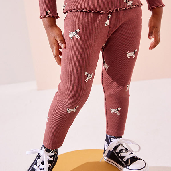 Red Dog Rib Jersey Leggings (3mths-6yrs)