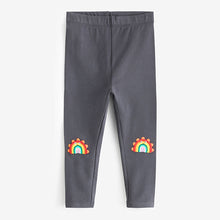 Load image into Gallery viewer, Charcoal Grey Rainbow Embellished Leggings (9mths-6yrs)
