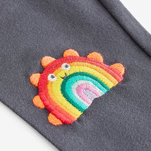 Load image into Gallery viewer, Charcoal Grey Rainbow Embellished Leggings (9mths-6yrs)

