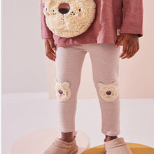 Load image into Gallery viewer, Striped Bear Embellished Leggings (3mths-6yrs)
